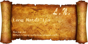 Leng Natália névjegykártya